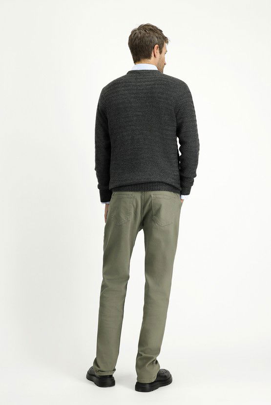 Erkek Giyim - Regular Fit Likralı Kanvas / Chino Pantolon