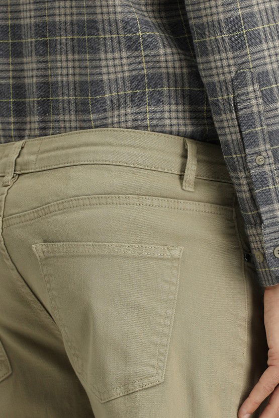 Erkek Giyim - Relax Fit Rahat Kesim Likralı Kanvas / Chino Pantolon