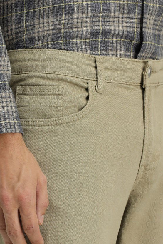 Erkek Giyim - Relax Fit Rahat Kesim Likralı Kanvas / Chino Pantolon