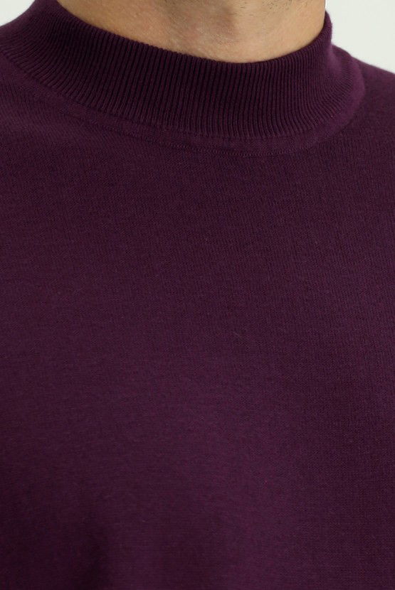 Erkek Giyim - Bato Yaka Regular Fit Pamuklu Kaşmirli Triko Kazak