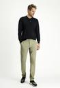  ORTA HAKİ  Regular Fit Desenli Likralı Kanvas / Chino Pantolon