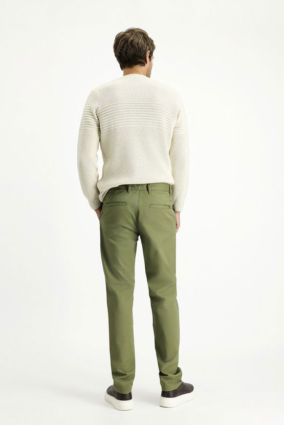 Erkek Giyim - Regular Fit Likralı Kanvas / Chino Pantolon