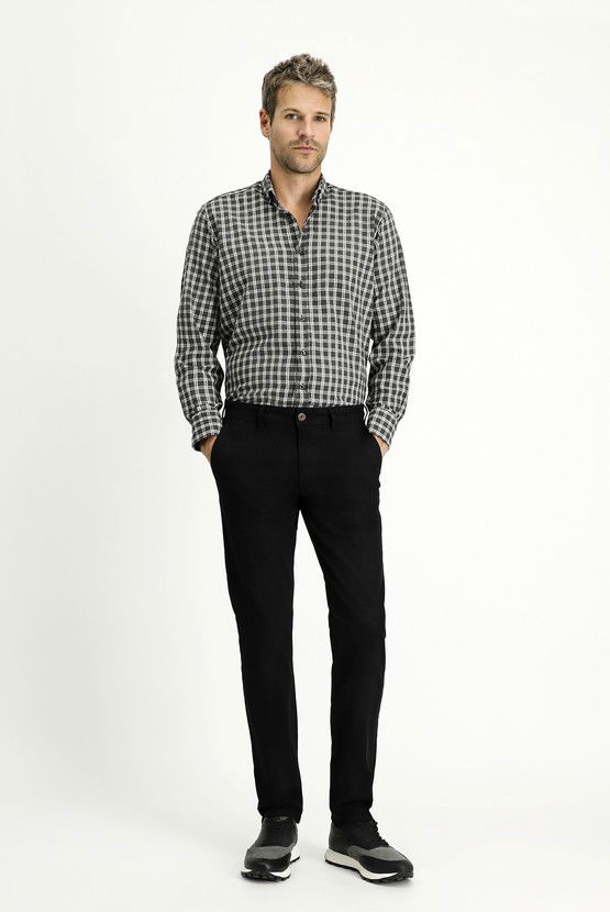 Erkek Giyim - Regular Fit Likralı Kanvas / Chino Pantolon