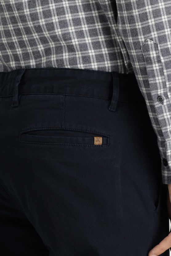 Erkek Giyim - Slim Fit Dar Kesim Likralı Kanvas / Chino Pantolon