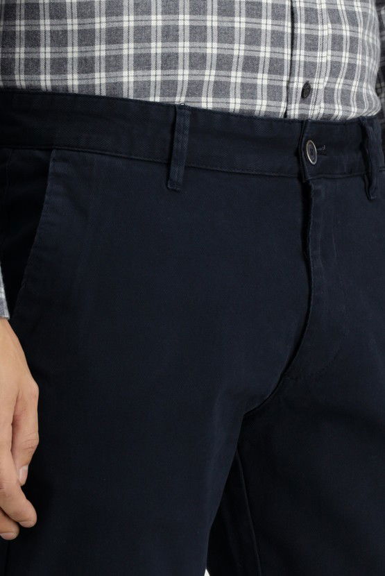 Erkek Giyim - Slim Fit Dar Kesim Likralı Kanvas / Chino Pantolon