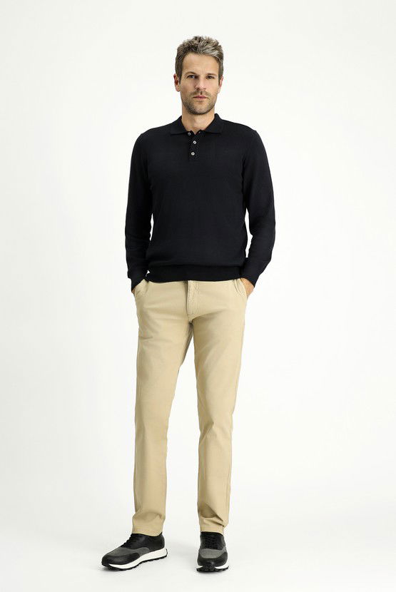 Erkek Giyim - Slim Fit Dar Kesim Likralı Kanvas / Chino Pantolon