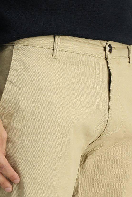 Erkek Giyim - Slim Fit Dar Kesim Likralı Kanvas / Chino Pantolon