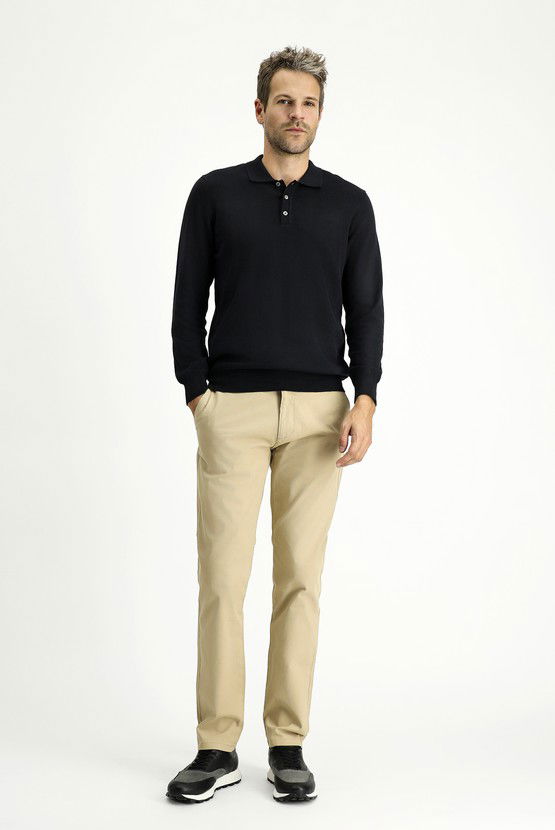 Erkek Giyim - Slim Fit Dar Kesim Likralı Kanvas / Chino Pantolon