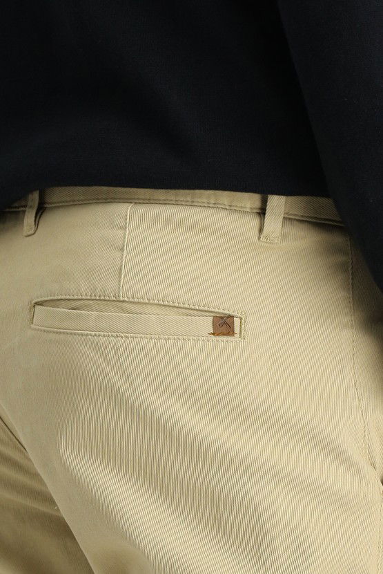 Erkek Giyim - Slim Fit Dar Kesim Likralı Kanvas / Chino Pantolon