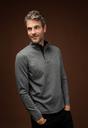  ORTA GRİ MELANJ  Bato Yaka Regular Fit Fermuarlı Sweatshirt