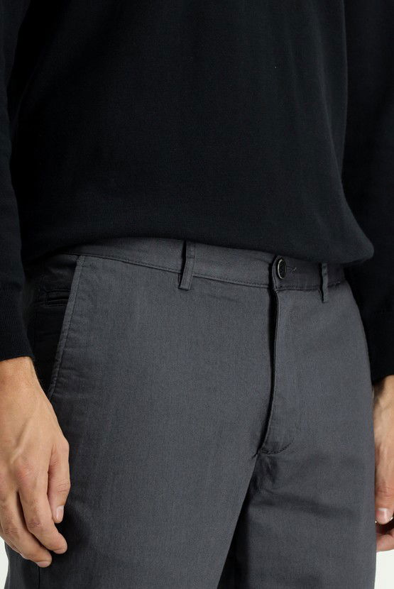 Erkek Giyim - Regular Fit Likralı Kanvas / Chino Pantolon