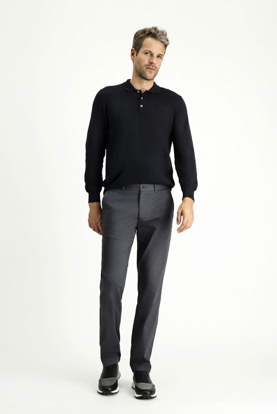 Erkek Giyim - Regular Fit Likralı Kanvas / Chino Pantolon