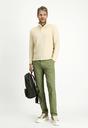  YAG YESILI-OLIVE  Slim Fit Dar Kesim Likralı Kanvas / Chino Pantolon