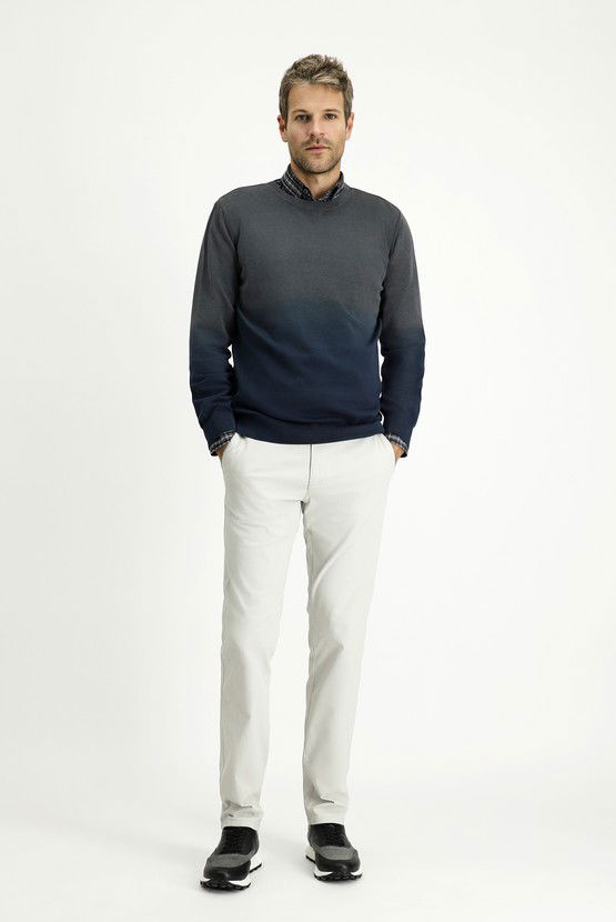 Erkek Giyim - Slim Fit Dar Kesim Likralı Kanvas / Chino Pantolon