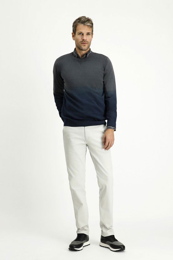 Erkek Giyim - Slim Fit Dar Kesim Likralı Kanvas / Chino Pantolon