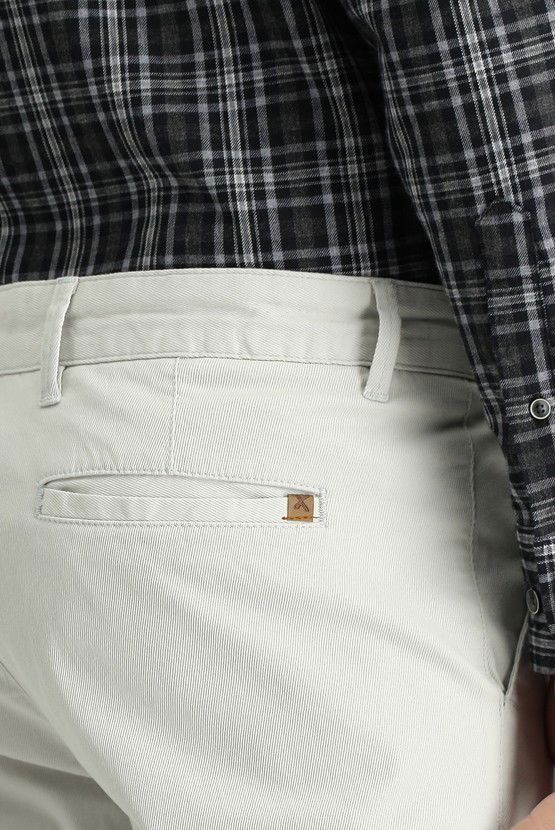 Erkek Giyim - Slim Fit Dar Kesim Likralı Kanvas / Chino Pantolon