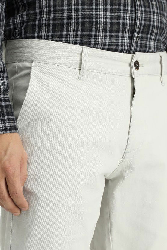 Erkek Giyim - Slim Fit Dar Kesim Likralı Kanvas / Chino Pantolon