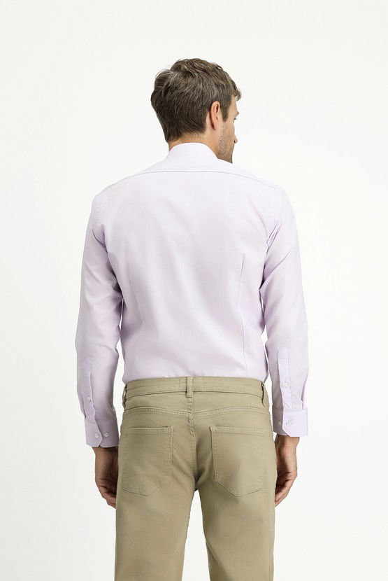 Erkek Giyim - Uzun Kol Slim Fit Dar Kesim Pamuk Klasik Gömlek