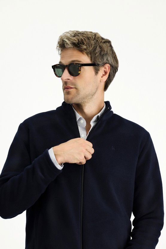 Erkek Giyim - Fermuarlı Polar Sweatshirt