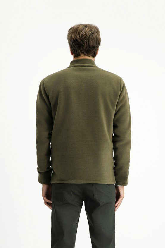 Erkek Giyim - Fermuarlı Polar Sweatshirt
