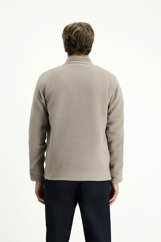 Erkek Giyim - Fermuarlı Polar Sweatshirt