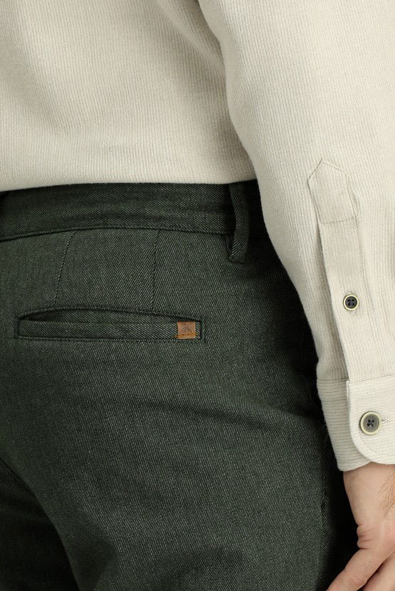 Erkek Giyim - Regular Fit Likralı Kanvas / Chino Pantolon