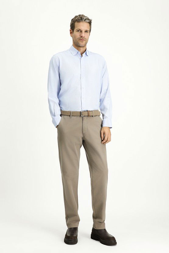 Erkek Giyim - Slim Fit Dar Kesim Likralı Kanvas / Chino Pantolon