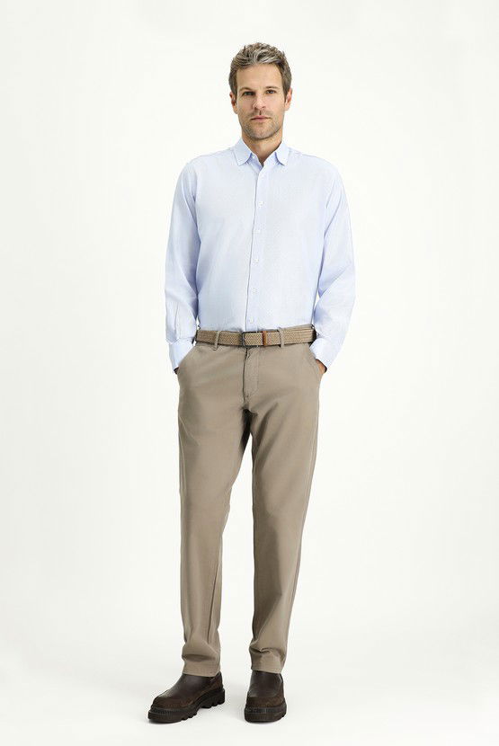 Erkek Giyim - Slim Fit Dar Kesim Likralı Kanvas / Chino Pantolon