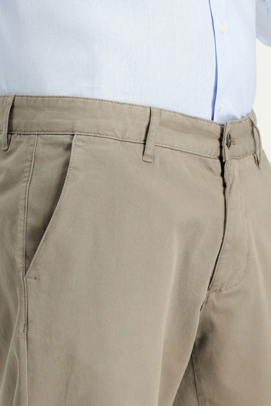Erkek Giyim - Slim Fit Dar Kesim Likralı Kanvas / Chino Pantolon