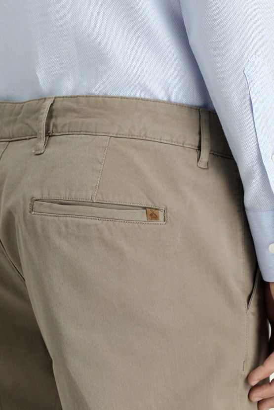Erkek Giyim - Slim Fit Dar Kesim Likralı Kanvas / Chino Pantolon