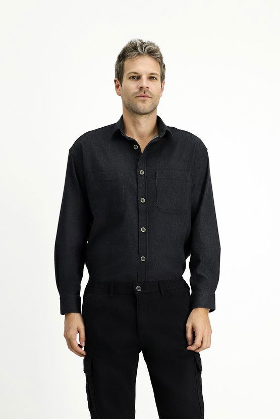 Erkek Giyim - Uzun Kol Oversize Pamuklu Oduncu Gömlek