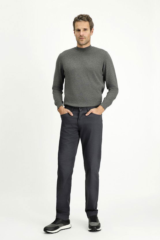 Erkek Giyim - Regular Fit Likralı Kanvas / Chino Pantolon