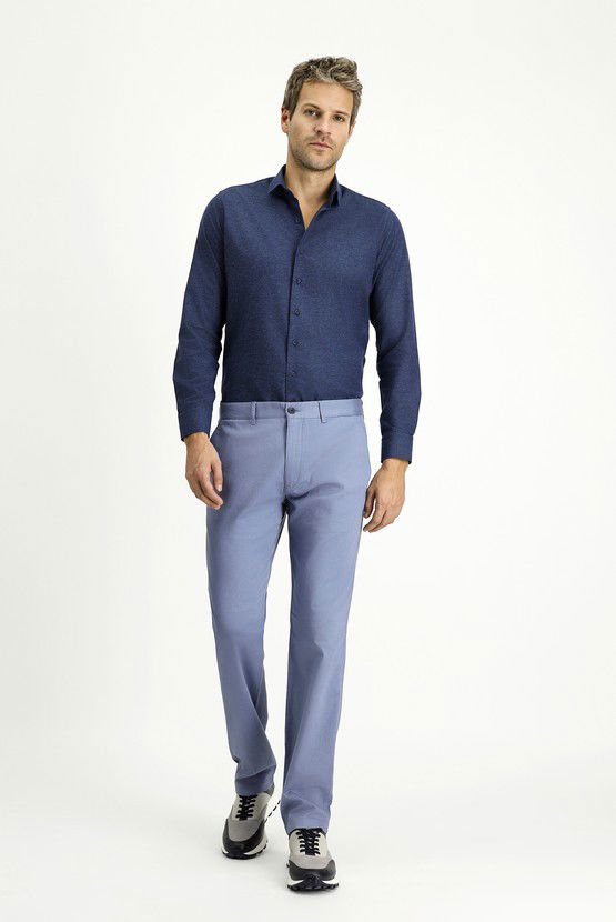 Erkek Giyim - Regular Fit Likralı Kanvas / Chino Pantolon