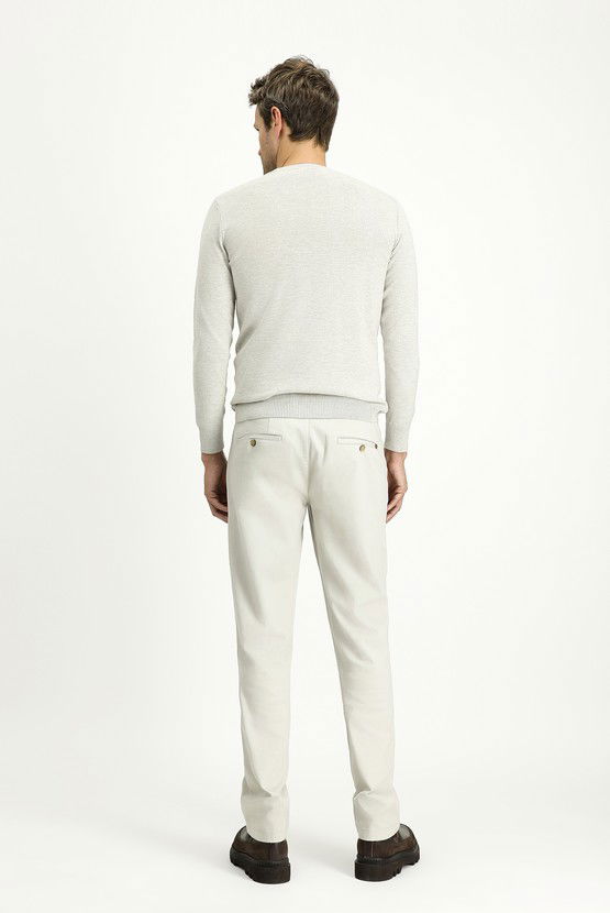Erkek Giyim - Regular Fit Likralı Kanvas / Chino Pantolon
