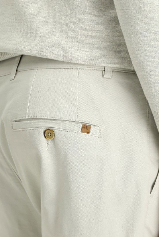 Erkek Giyim - Regular Fit Likralı Kanvas / Chino Pantolon