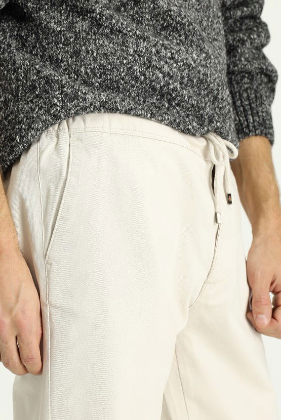 Erkek Giyim - Slim Fit Dar Kesim Likralı Beli Lastikli İpli Pantolon