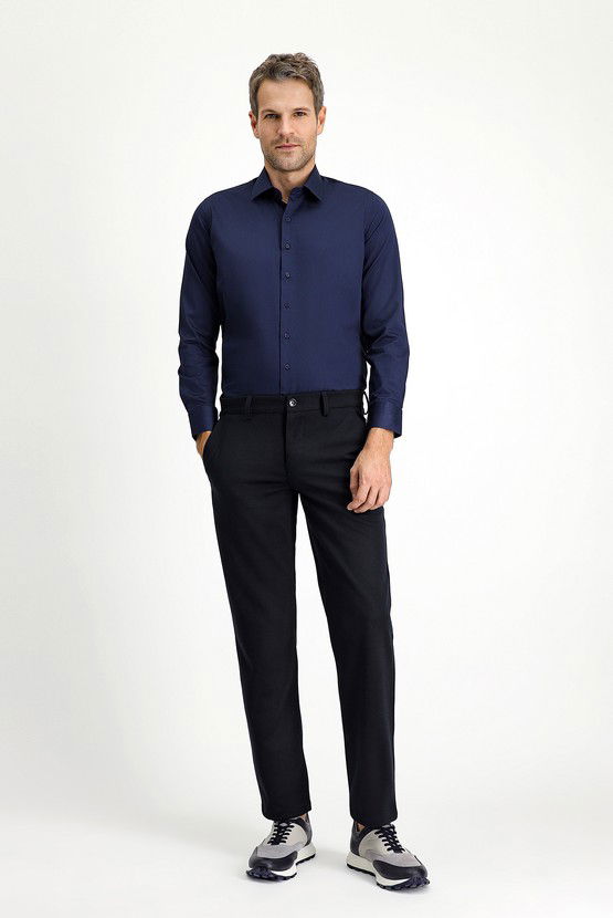 Erkek Giyim - Uzun Kol Slim Fit Dar Kesim Klasik Pamuk Gömlek