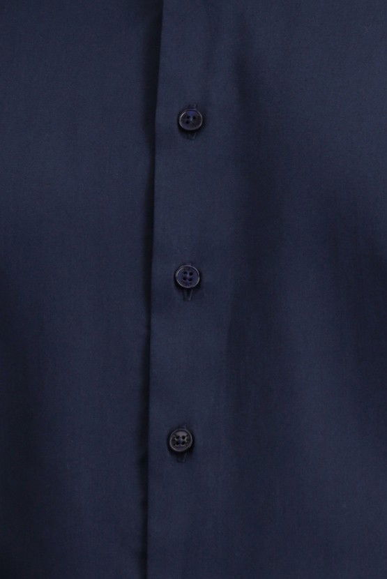 Erkek Giyim - Uzun Kol Slim Fit Dar Kesim Klasik Pamuk Gömlek