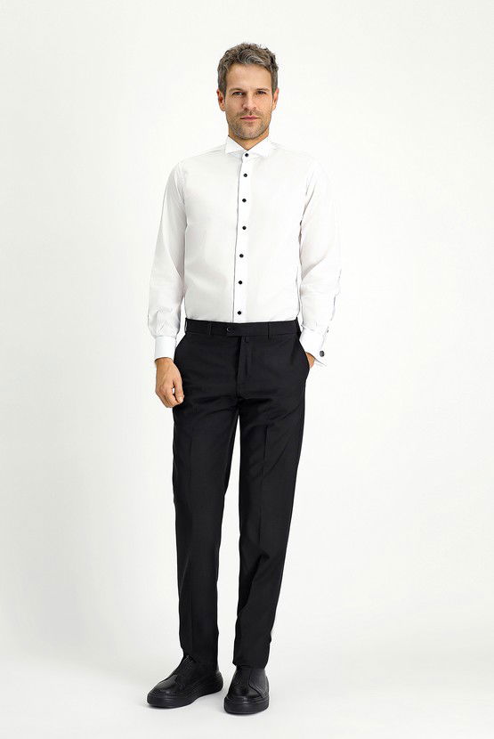 Erkek Giyim - Ata Yaka Slim Fit Dar Kesim Pamuk Gömlek