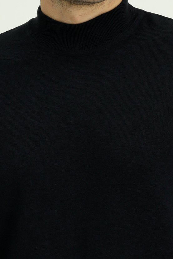 Erkek Giyim - Bato Yaka Regular Fit Pamuklu Kaşmirli Triko Kazak