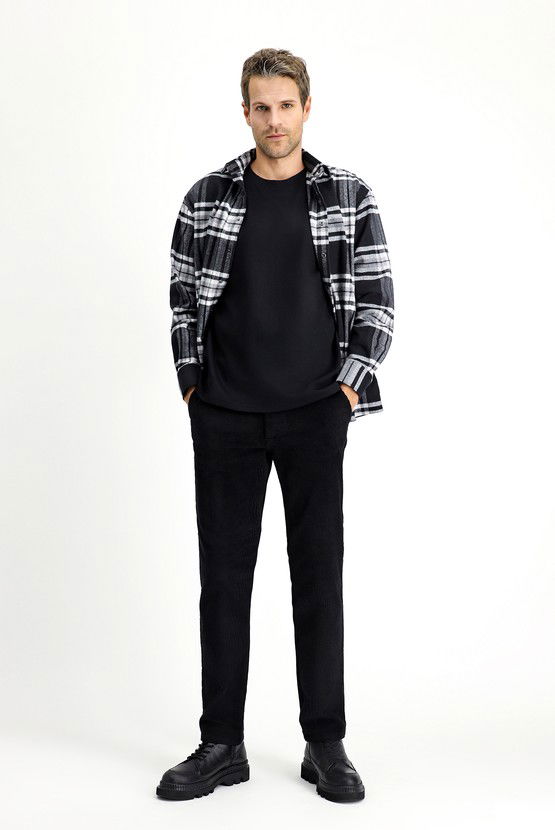 Erkek Giyim - Regular Fit Pamuk Kadife Pantolon