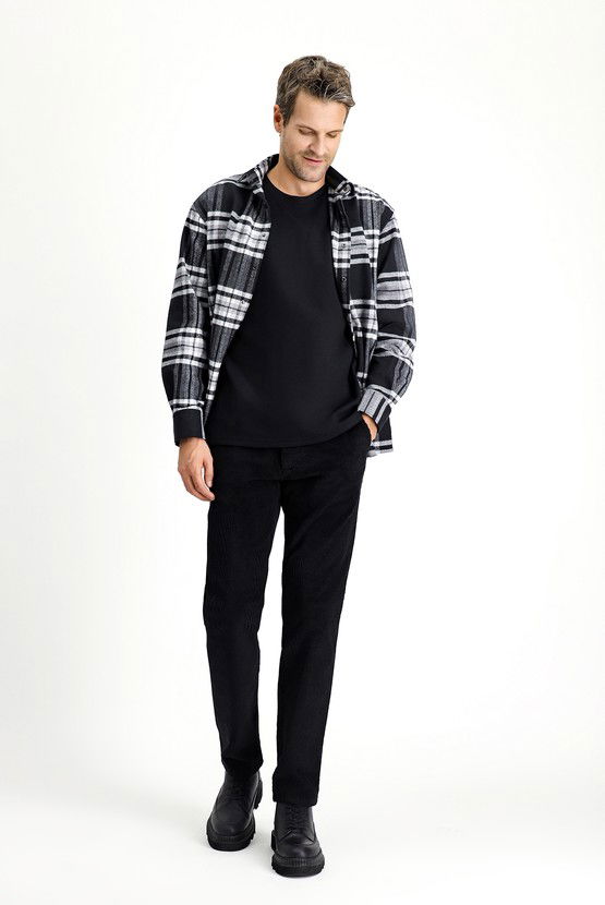 Erkek Giyim - Regular Fit Pamuk Kadife Pantolon