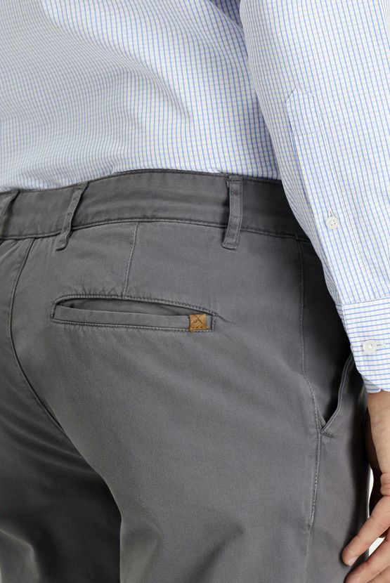 Erkek Giyim - Slim Fit Dar Kesim Likralı Kanvas / Chino Pantolon