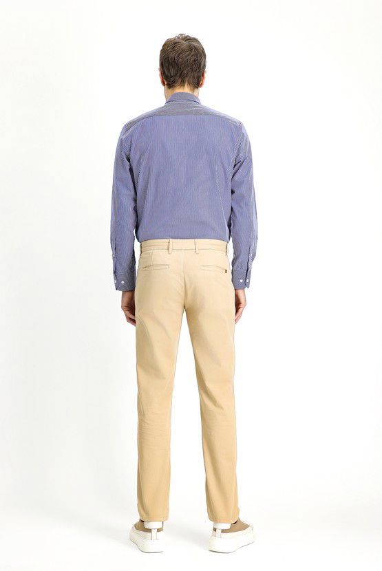 Erkek Giyim - Slim Fit Dar Kesim Likralı Kanvas / Chino Pantolon