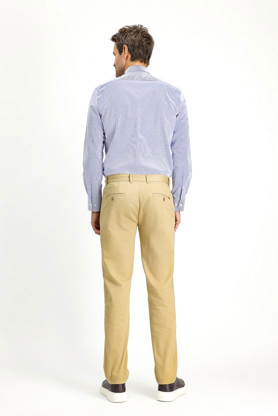 Erkek Giyim - Slim Fit Dar Kesim Likralı Kanvas / Chino Pantolon