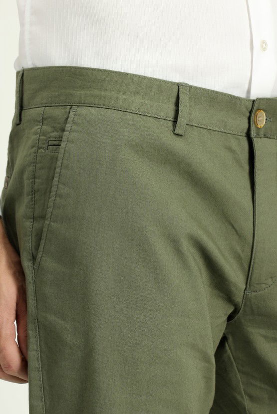 Erkek Giyim - Regular Fit Likralı Kanvas / Chino Pantolon