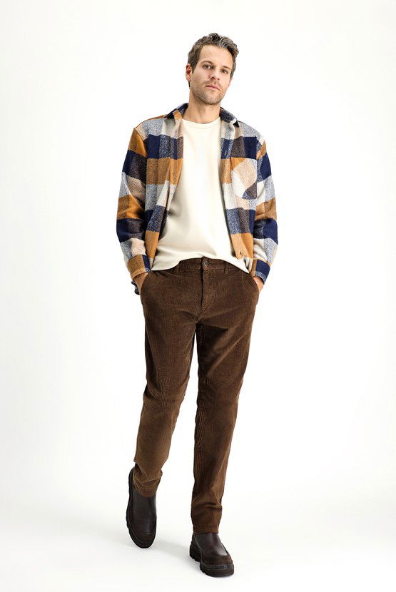 Erkek Giyim - Regular Fit Pamuk Kadife Pantolon