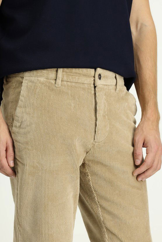 Erkek Giyim - Regular Fit Pamuk Kadife Pantolon