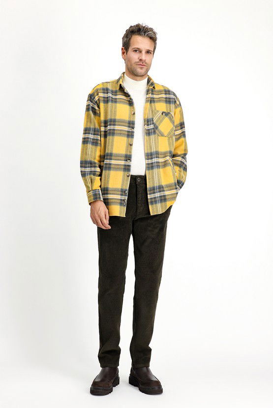 Erkek Giyim - Regular Fit Pamuk Kadife Pantolon