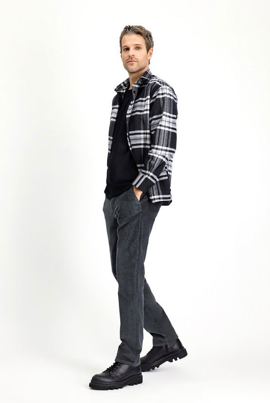 Erkek Giyim - Regular Fit Pamuk Kadife Pantolon